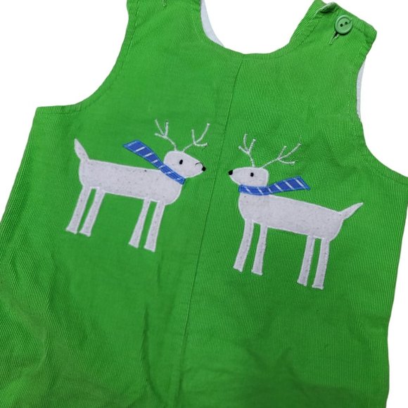 Funtasia too Christmas winter reindeer overalls for boys green 24 months appliqu - Picture 6 of 6
